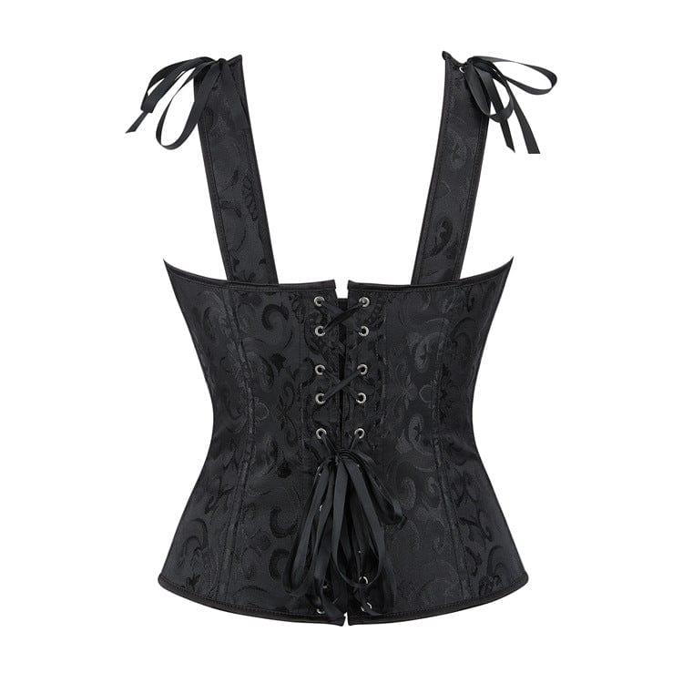 Kobine Women's Gothic Lace-up Steel Boned Overbust Corset