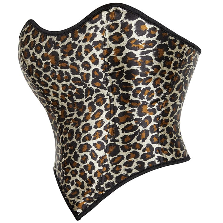 Kobine Women's Gothic Leopard Printed Overbust Corsets