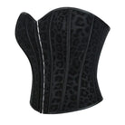 Kobine Women's Gothic Leopard Printed Single-breasted Overbust Corset
