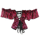 Kobine Damen-Überbrustkorsett mit Gothic-Lippendruck und Rüschen