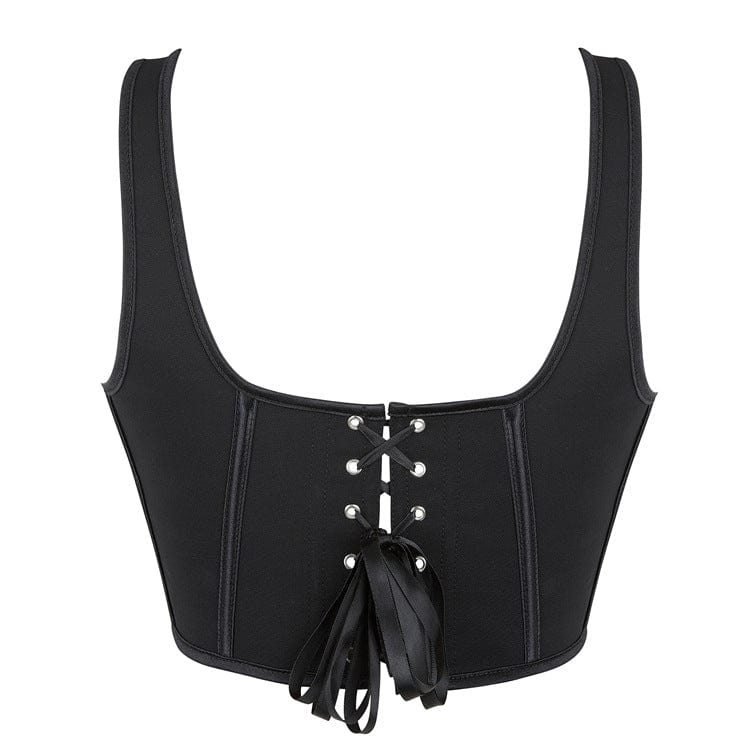 Kobine Women's Gothic Matte Lace-up Overbust Corset