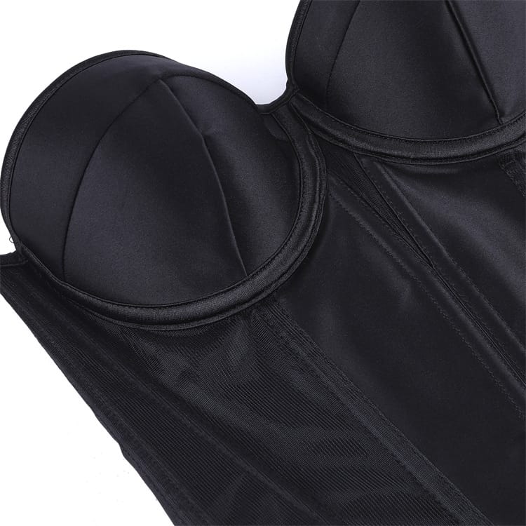 Kobine Women's Gothic Mesh Sheer Lace-up Overbust Corsets