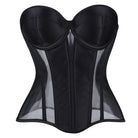 Kobine Women's Gothic Mesh Sheer Lace-up Overbust Corsets