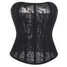 Kobine Women's Gothic Mesh Sheer Zip Overbust Corset