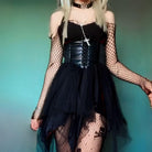 KOBINE Women's Gothic Multi-layered Mesh Slip Dresses