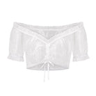 Kobine Women's Gothic Off Shoulder Sheer Lace Bustier