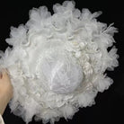 Kobine Women's Gothic Organza Floral Wide Brim Hat
