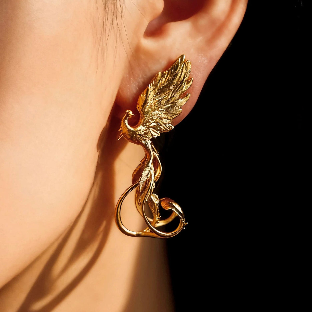 Kobine Women's Gothic Phoenix Drop Post Earrings