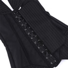 Kobine Women's Gothic Pinstripe Halterneck Zip Overbust Corset