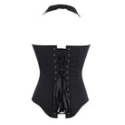 Kobine Women's Gothic Pinstripe Halterneck Zip Overbust Corset