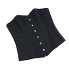 Kobine Women's Gothic Pinstripe Lace-up Overbust Corset