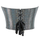 Kobine Women's Gothic Plunging Sequin Lace-up Overbust Corset