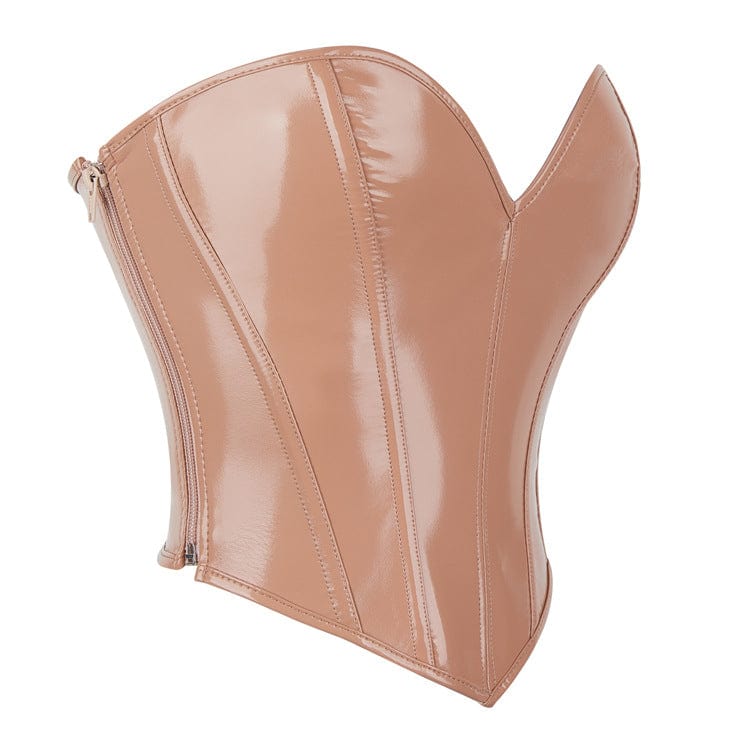 Corsetto sopra il seno con lacci e cerniera laterale in stile gotico da donna Kobine