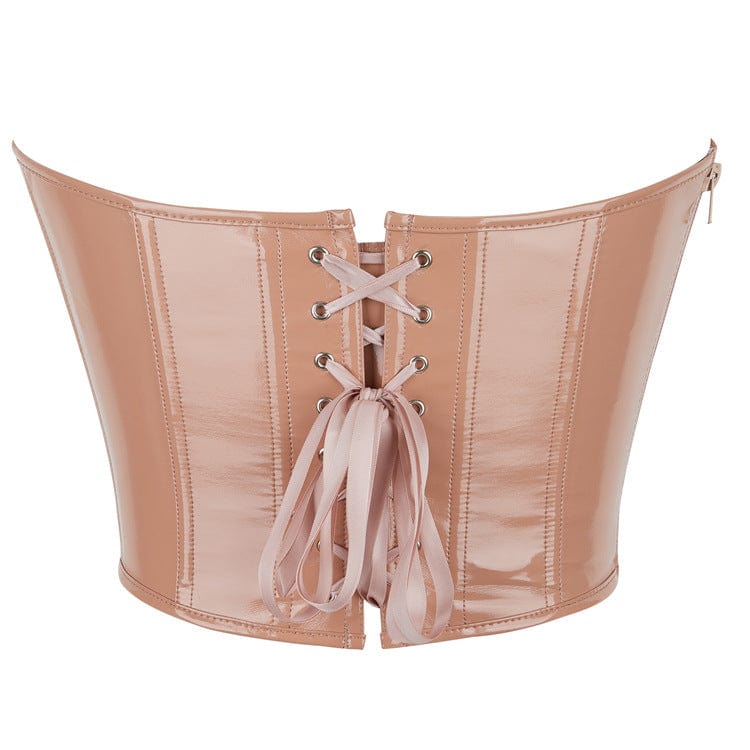 Corsetto sopra il seno con lacci e cerniera laterale in stile gotico da donna Kobine