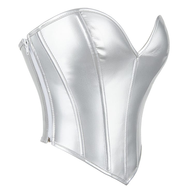 Corsetto sopra il seno con lacci e cerniera laterale in stile gotico da donna Kobine