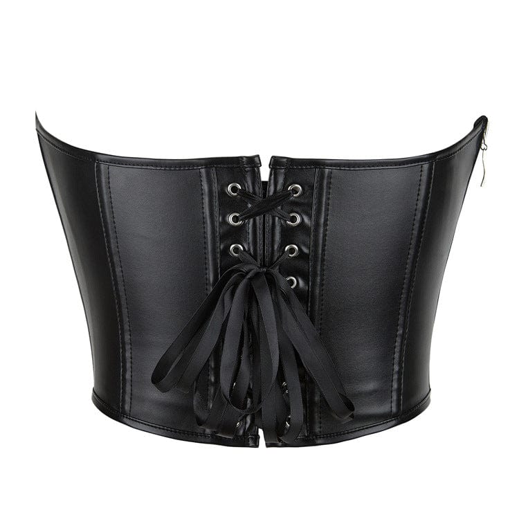 Corsetto sopra il seno con lacci e cerniera laterale in stile gotico da donna Kobine