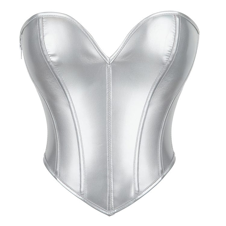 Corsetto sopra il seno con lacci e cerniera laterale in stile gotico da donna Kobine