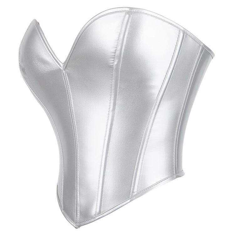 Corsetto sopra il seno con lacci e cerniera laterale in stile gotico da donna Kobine