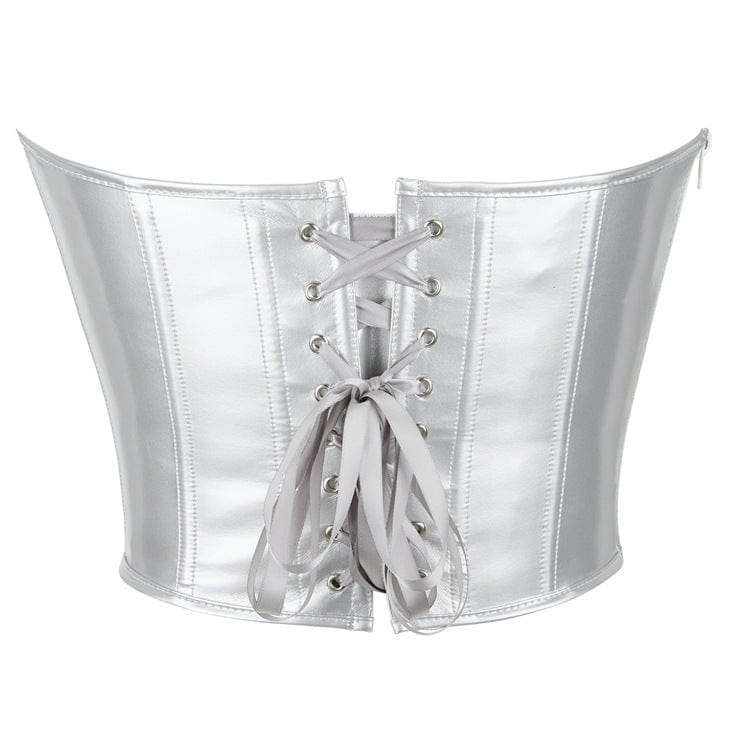 Corsetto sopra il seno con lacci e cerniera laterale in stile gotico da donna Kobine