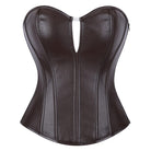 Kobine Women's Gothic Plunging Side Zipper Lace-up Overbust Corset