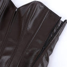 Kobine Women's Gothic Plunging Side Zipper Lace-up Overbust Corset