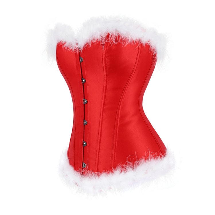 Kobine Women's Gothic Plush Lace-up Overbust Corset