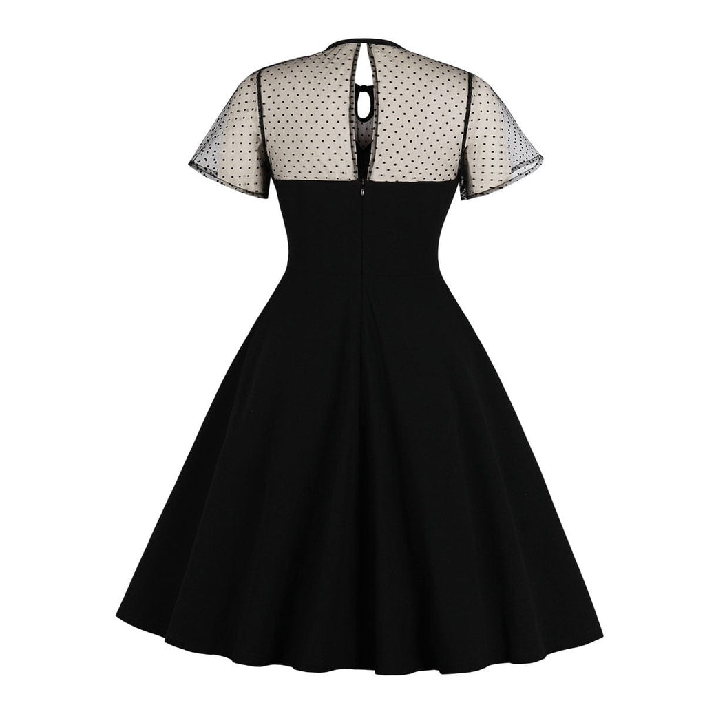 Kobine Women's Gothic Polka Dot Lace-up Honeymoon Dress