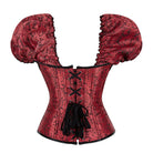 Kobine Women's Gothic Puff Sleeved Lace-up Boned Overbust Corset