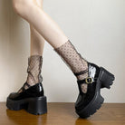 Kobine Women's Gothic Punk Cutout Platform Mary Jane Shoes