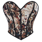 Kobine Women's Gothic Retro Floral Jacquard Lace-up Overbust Corset