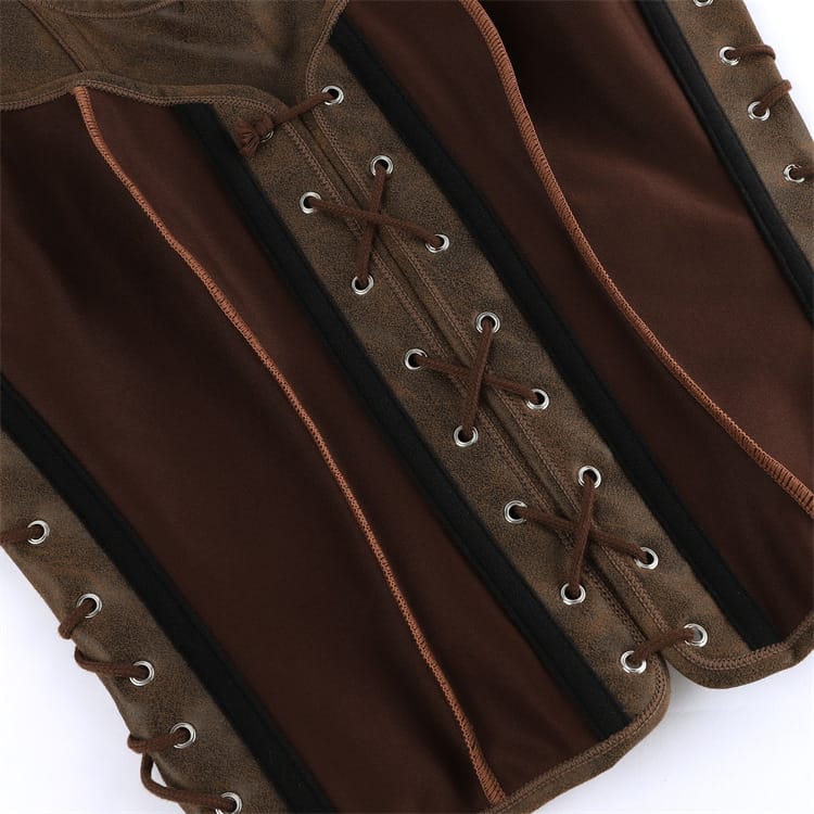 Kobine Women's Gothic Retro Lace-up Overbust Corset