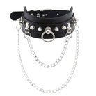 Kobine Women's Gothic Rivets&Chains Wide Chokers
