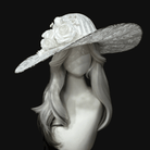 Kobine Women's Gothic Rose Beaded Wide Brim Hat