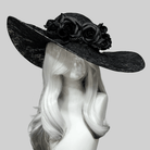 Kobine Women's Gothic Rose Beaded Wide Brim Hat