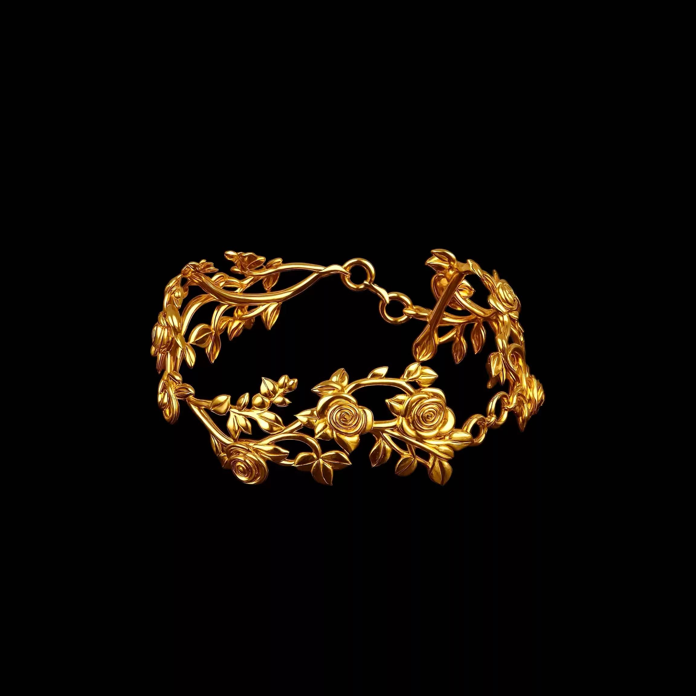 Kobine Women's Gothic Rose Branches Bracelet