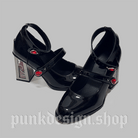 Kobine Women's Gothic Rose Chunky Heels Mary Jane Shoes