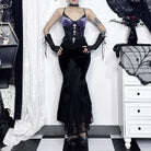 Kobine Women's Gothic Rose Lace Splice Velvet Tank Top