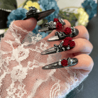 Kobine Women's Gothic Rose Pearl Nail Patch