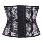 Kobine Women's Gothic Rose Printed Mesh Underbust Corset