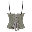 Kobine Women's Gothic Rose Printed Side Zipper Lace-up Overbust Corset