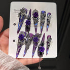 Kobine Women's Gothic Rose Skull Nail Patch