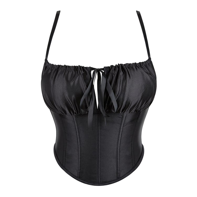 Kobine Women's Gothic Ruched Lace-up Overbust Corsets