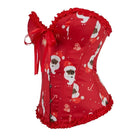 Kobine Women's Gothic Ruffled Christmas Lace-up Overbust Corset