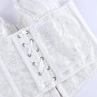 Kobine Women's Gothic Ruffled Floral Mesh Overbust Corset