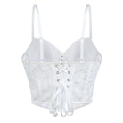 Kobine Women's Gothic Ruffled Floral Mesh Overbust Corset