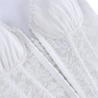 Kobine Women's Gothic Ruffled Floral Mesh Overbust Corset