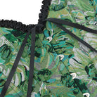Kobine Women's Gothic Ruffled Floral Printed Lace-up Overbust Corset