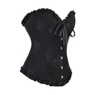 Kobine Women's Gothic Ruffled Hem Lace-up Overbust Corset