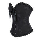 Kobine Women's Gothic Ruffled Hem Lace-up Overbust Corset