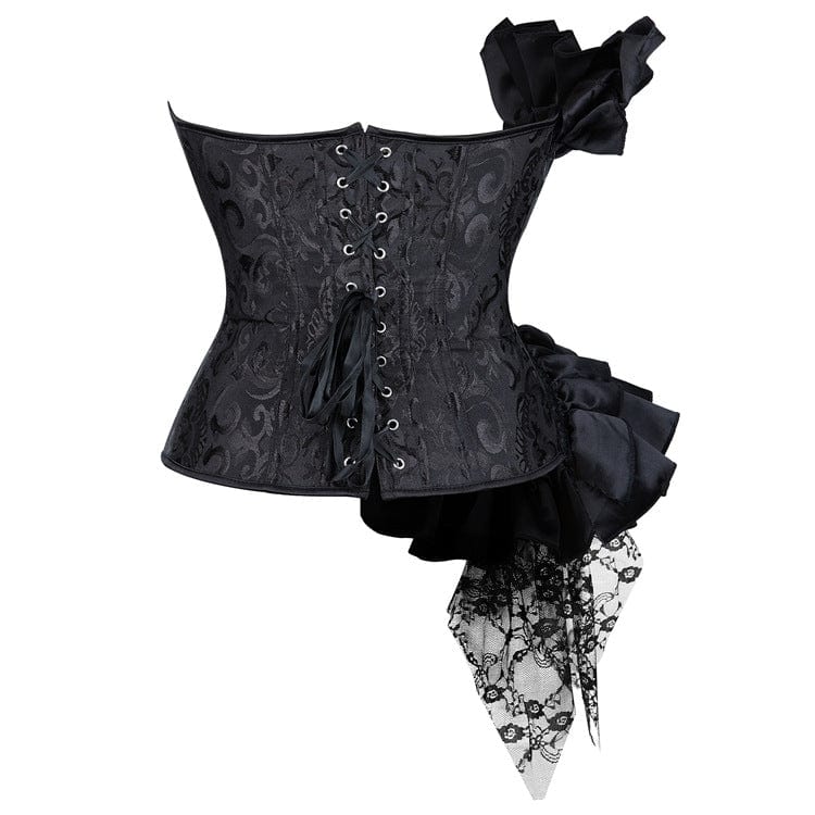 Kobine Damen Gothic Rüschen Lace Splice Overbust Korsetts